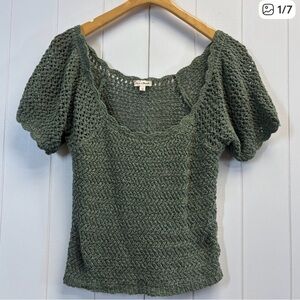 Hem & Thread Olive Knit Blouse